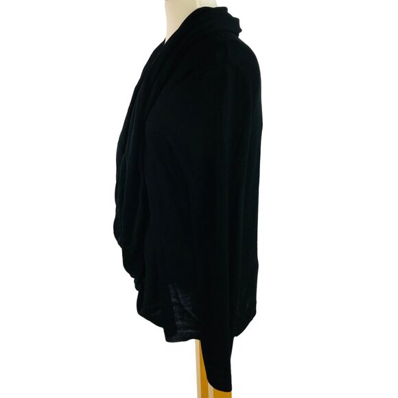 Cupio Women's Black Drape Cardigan Sweater Versatile Two-Way Styling Size Medium - Picture 11 of 11